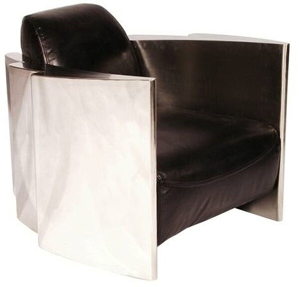 Jupiter Premium Sessel mit Aluminiumgestell und Rindsleder