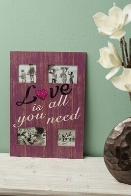 Holz Fotorahmen "Love is all you need"
