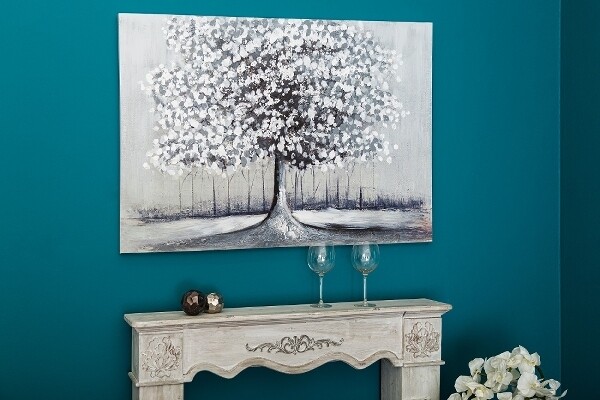 Wandbild &quot;Silberbaum&quot;, ca. 120x80cm