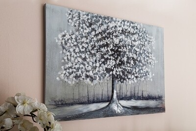 Wandbild "Silberbaum", ca. 120x80cm