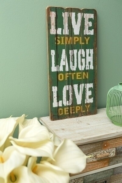 Holzschild &quot;Live Simply&quot;