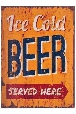Holzschild "Ice cold beer"