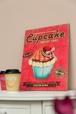 Holzschild &quot;Cupcake V&quot;