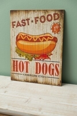 Holzschild &quot;Hot Dogs&quot;