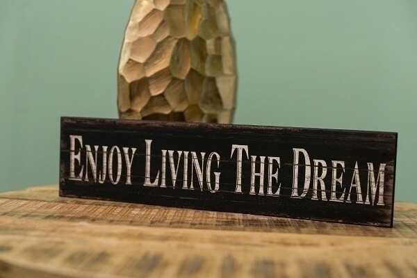 Holzschild &quot;Enjoy living the dream&quot;