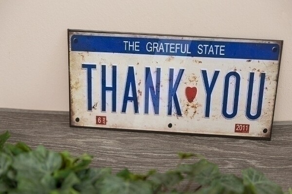 Metallschild &quot;Grateful State&quot;