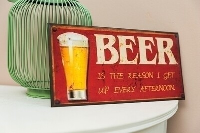 Metallschild &quot;Beer is the reason&quot;