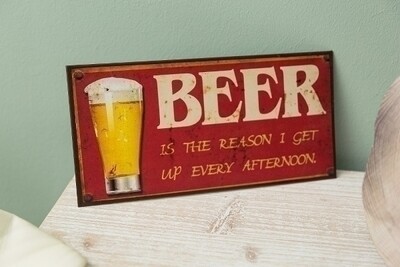 Metallschild "Beer is the reason"