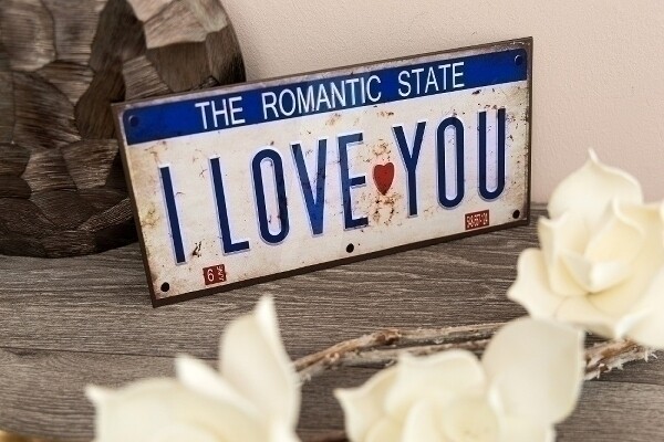 Metallschild &quot;Romantic State&quot;