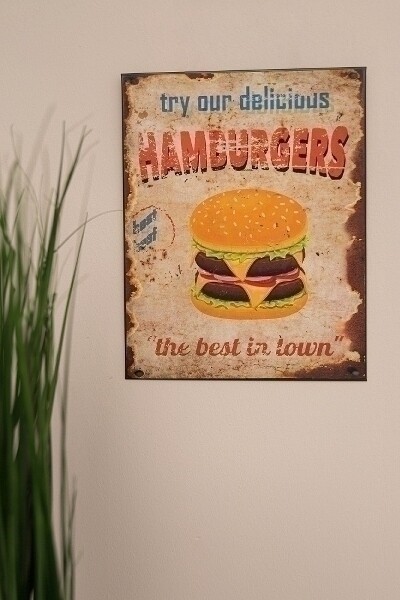 Metallschild &quot;Hamburgers&quot;