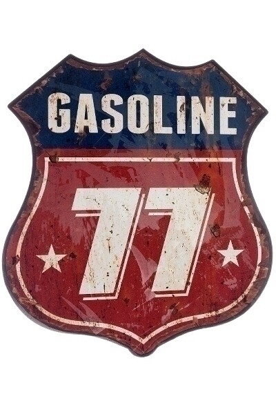 Metallschild "Gasoline 77"