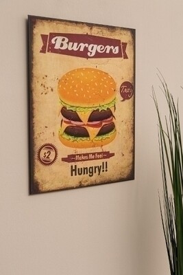 Metallschild &quot;Burgers&quot;