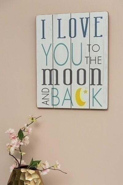 Holzschild &quot;Love you to the moon and back&quot;