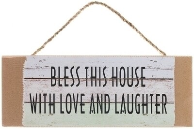 Holzschild "Bless this house"