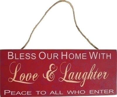 Holzschild &quot;Bless our home&quot;