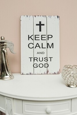 Holzschild &quot;Trust God&quot;