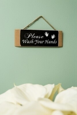 Holzschild &quot;Wash your hands&quot;