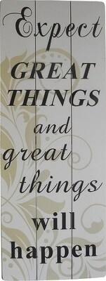 Holzschild &quot;Expect great things&quot;