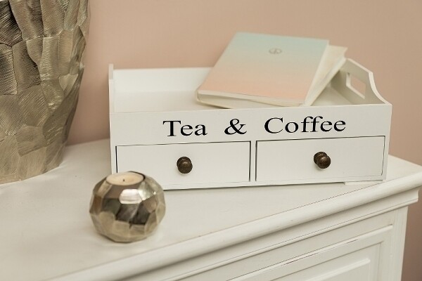 Tablett "Tjarda", Tea & Coffee, mit 2 Schubladen