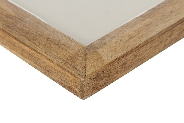 Dekotablett "Tabeta" Holz Keramik Creme Klein