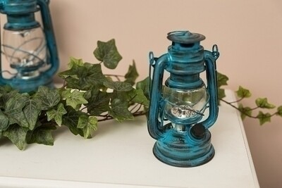 LED Laterne &quot;Teje&quot;, klein, blau antik