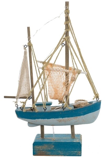 Segelboot mit LED Lichterkette