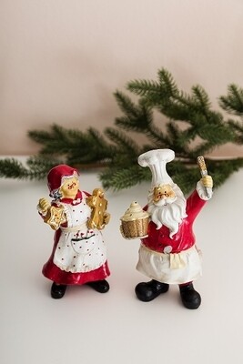 2er Set, Santa + Bäckerin aus Steinharz