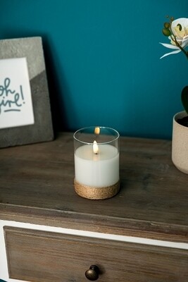 LED-Kerze mit Glas