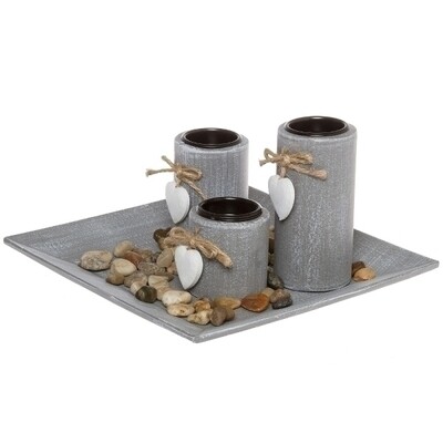 Teelichthalter Kerzenständer mit Tablett "Tina"