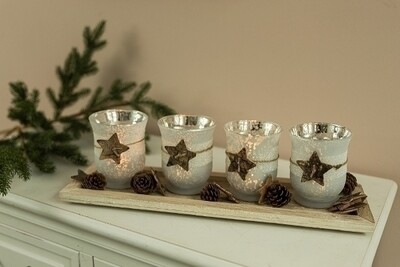 Weihnachten Teelicht-Tablett-Set
