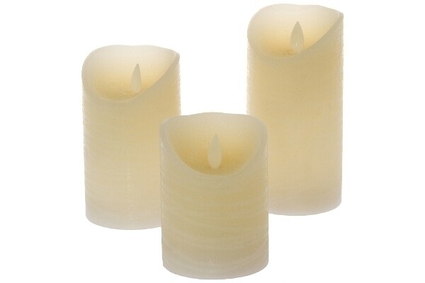 3er Set LED Kerzen &quot;Nature&quot; mit Fernbedienung (8/16h Timer)