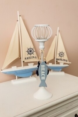 Maritimer Kerzenständer Teelichthalter &quot;Henry&quot;, mit Fuss mittel