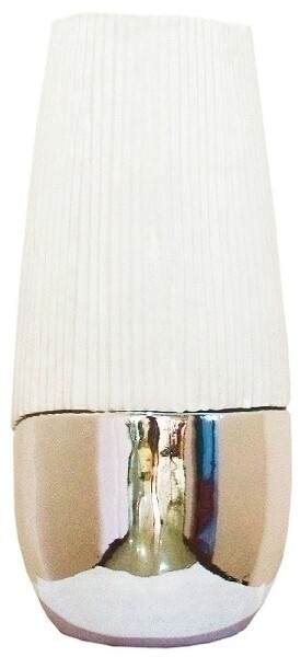 Blumenvase weiss silber