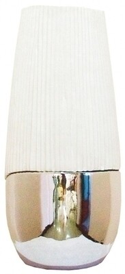 Blumenvase weiss silber