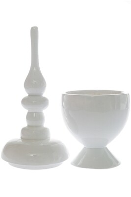 Vase, Dekoschale "Arna", weiss
