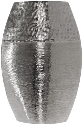 Vase Valerio silberfarbig, gehämmert &amp; geschliffen Aluminium, 30x20x7 cm elegant