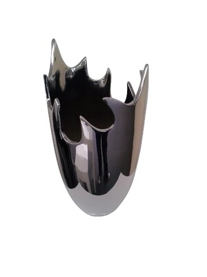 Designer Polyvase silber klein
