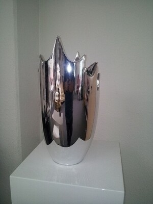 Designer Polyvase silber klein