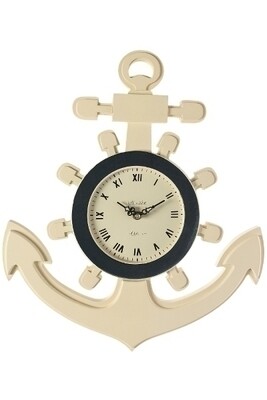 Maritime Wanduhr Wipert Anker, 38x44x3 cm, robust &amp; dekorativ