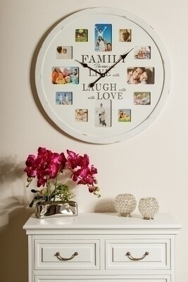 Wanduhr &quot;Family Foto&quot;, aus Holz