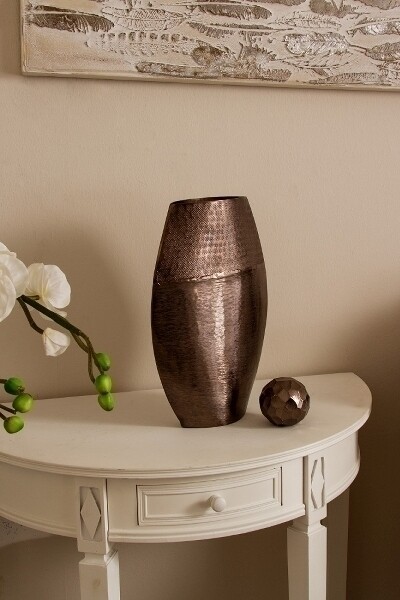 VASE &quot;Valente&quot; HAMMERED-GRIND BRONZE (LG)