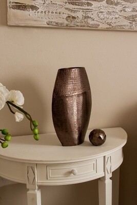VASE &quot;Valente&quot; HAMMERED-GRIND BRONZE (LG)