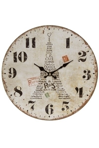 Wanduhr "Eiffelturm III" Paris, aus Holz