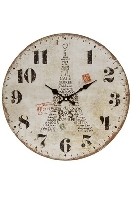 Wanduhr "Eiffelturm III" Paris, aus Holz