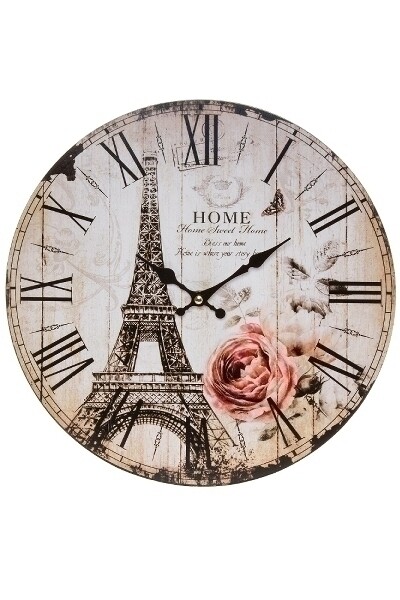 Wanduhr "Eiffelturm I", Paris aus Holz