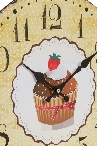 Wanduhr "Cupcake, braun", aus Holz