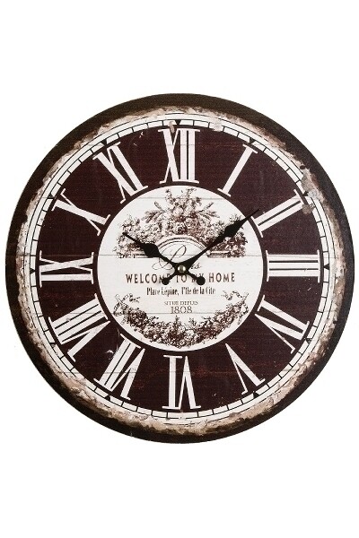 Wanduhr "Welcome", aus Holz
