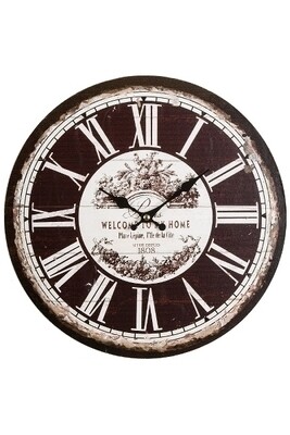 Wanduhr "Welcome", aus Holz