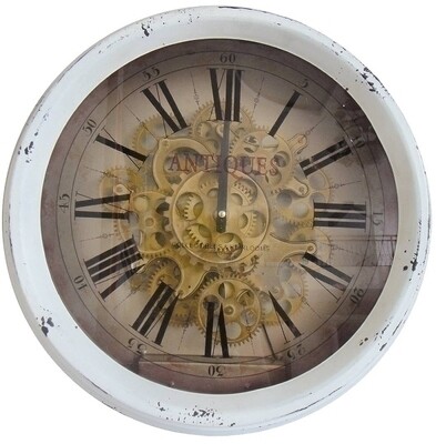 Wanduhr "Antiques", mit sichtbarem Uhrwerk aus Metall