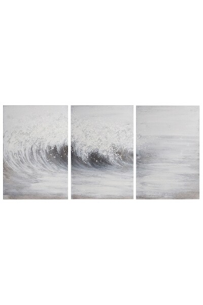 Ölbild, 3-teilig "Wellen im Meer"